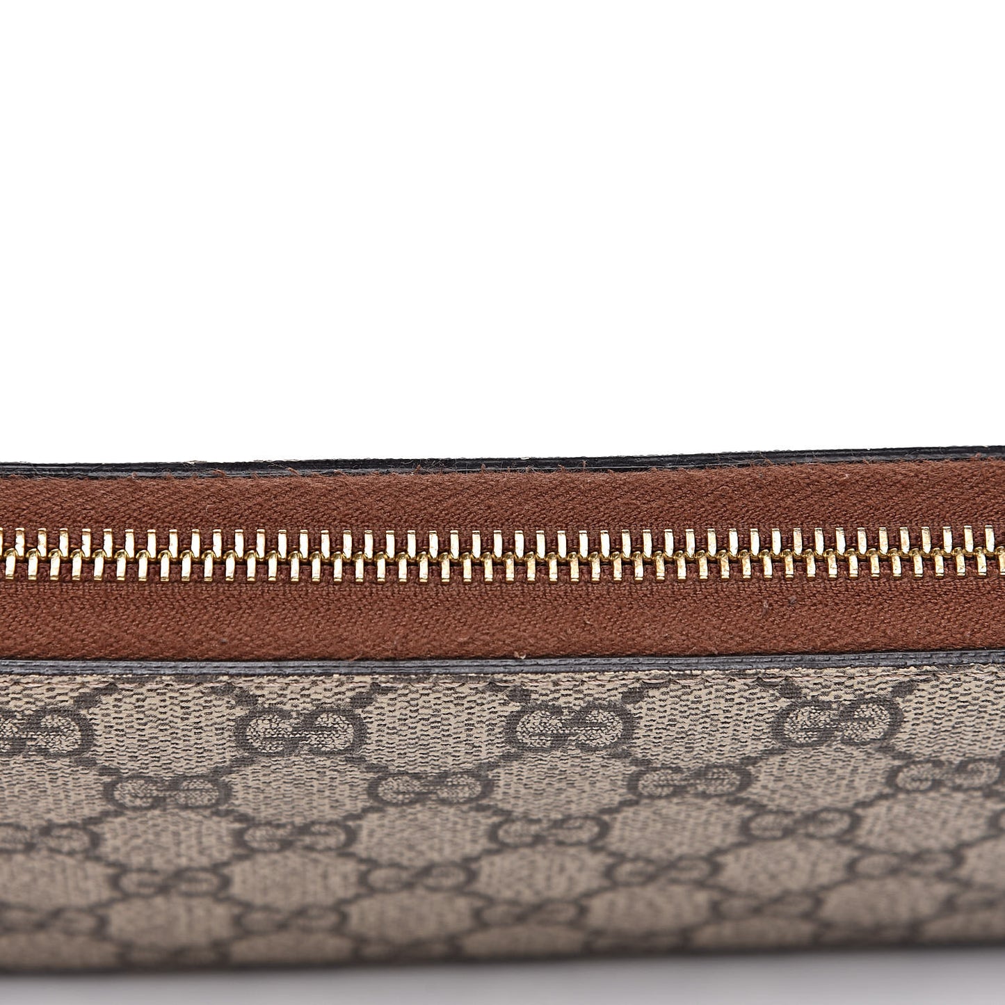 GG Supreme Monogram Cuoio Toscano Zip Around Organizer Wallet Beige Ebony Cuir