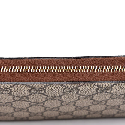 Gucci GG Supreme Monogram Cuoio Toscano Zip Around Organizer Wallet Beige Ebony Cuir 10 of 15