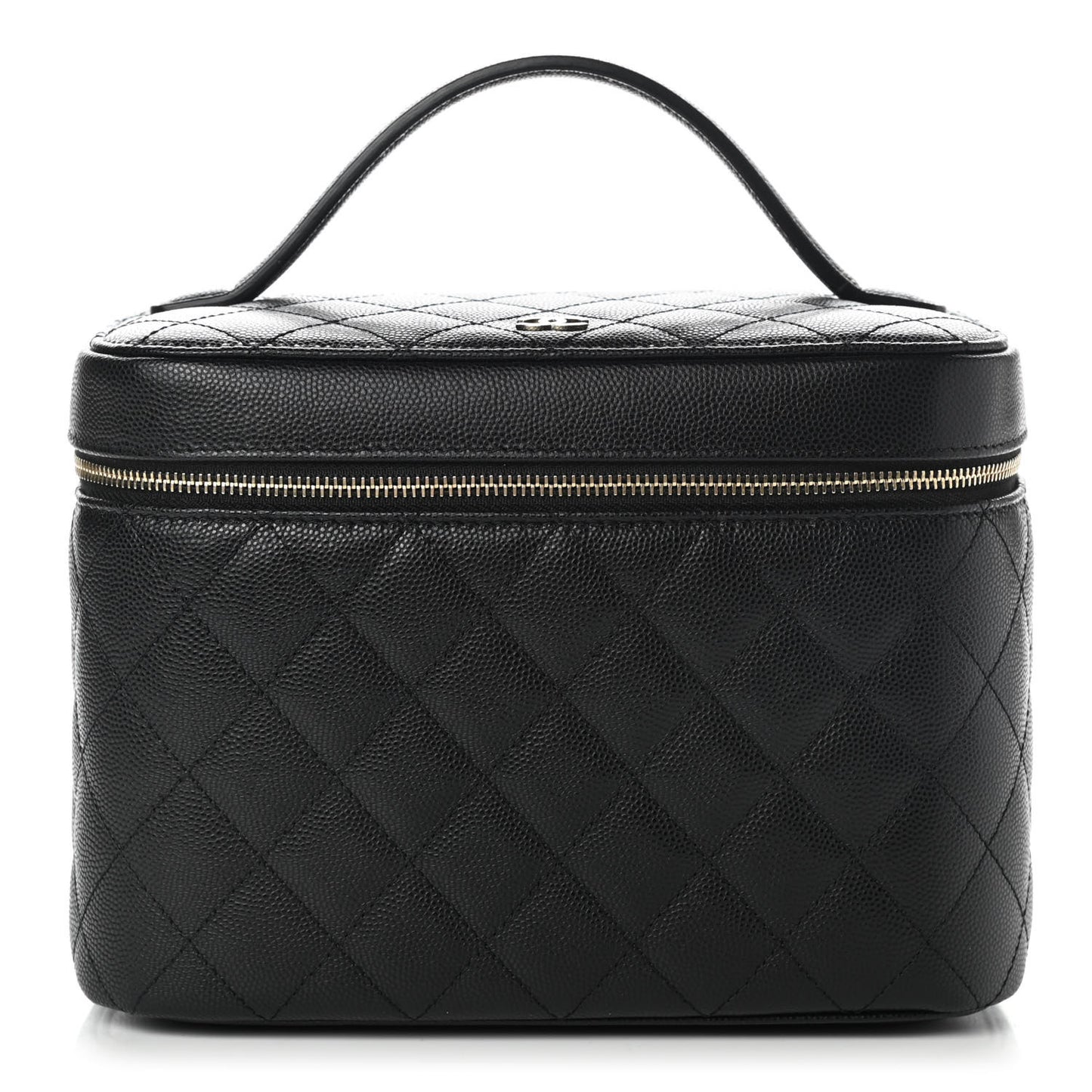 Caviar Quilted Large Vanity Pouch Black