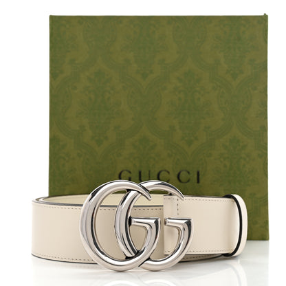 Gucci Plutone Calfskin Palladium Double G 40mm Belt 80 32 Mystic White 6 of 6