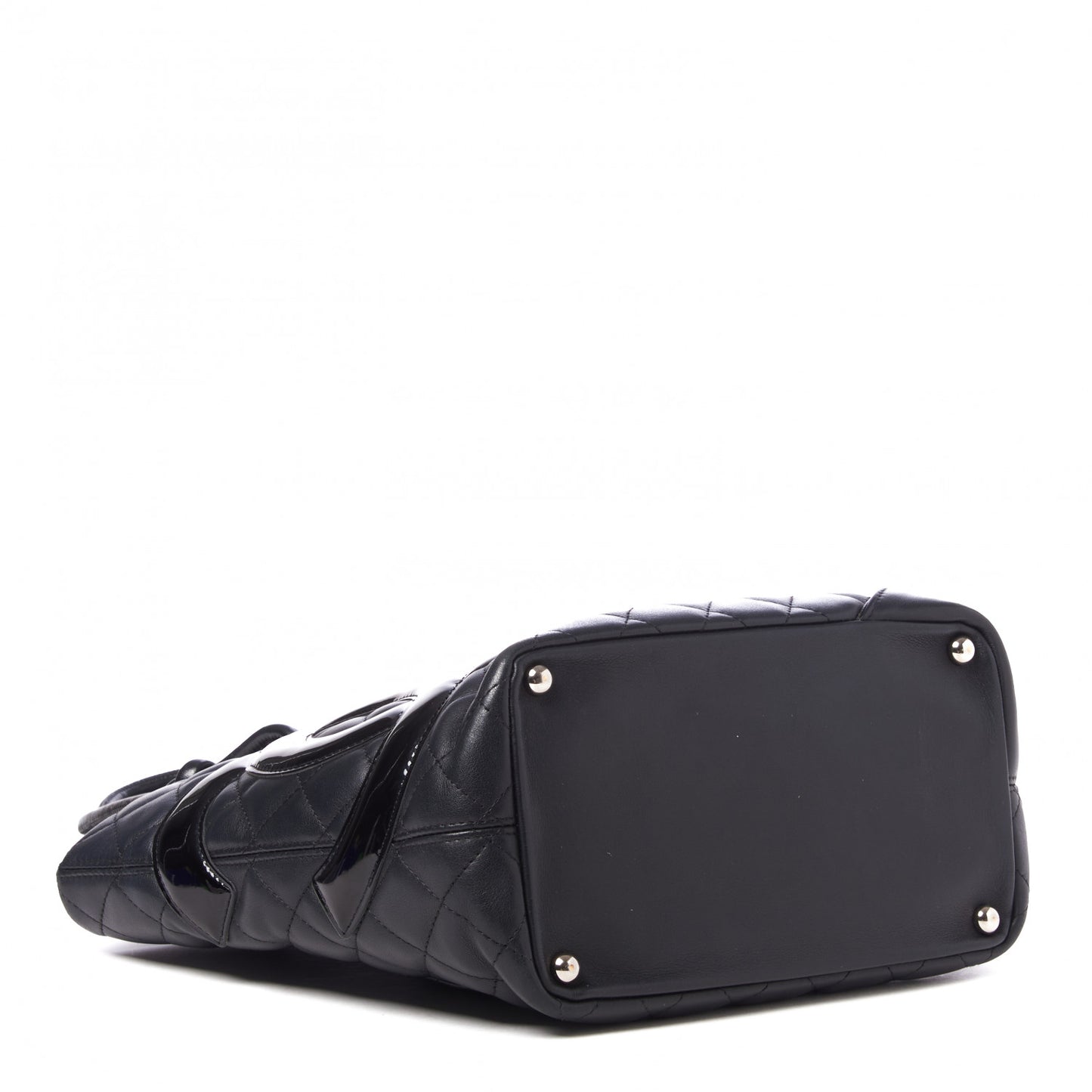 Calfskin Quilted Medium Cambon Tote Black