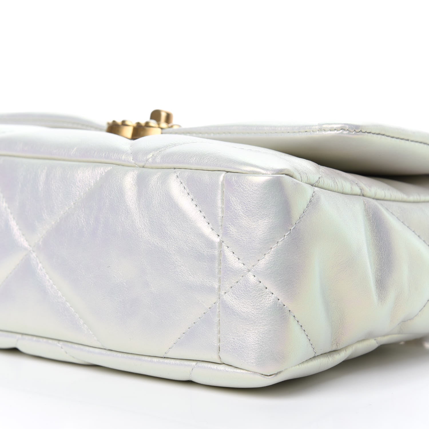 Chanel Iridescent Calfskin Quilted Medium 19 Flap White 7 of 10