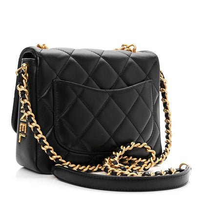 Chanel Lambskin Quilted Small Side Note Flap Black 3 of 10