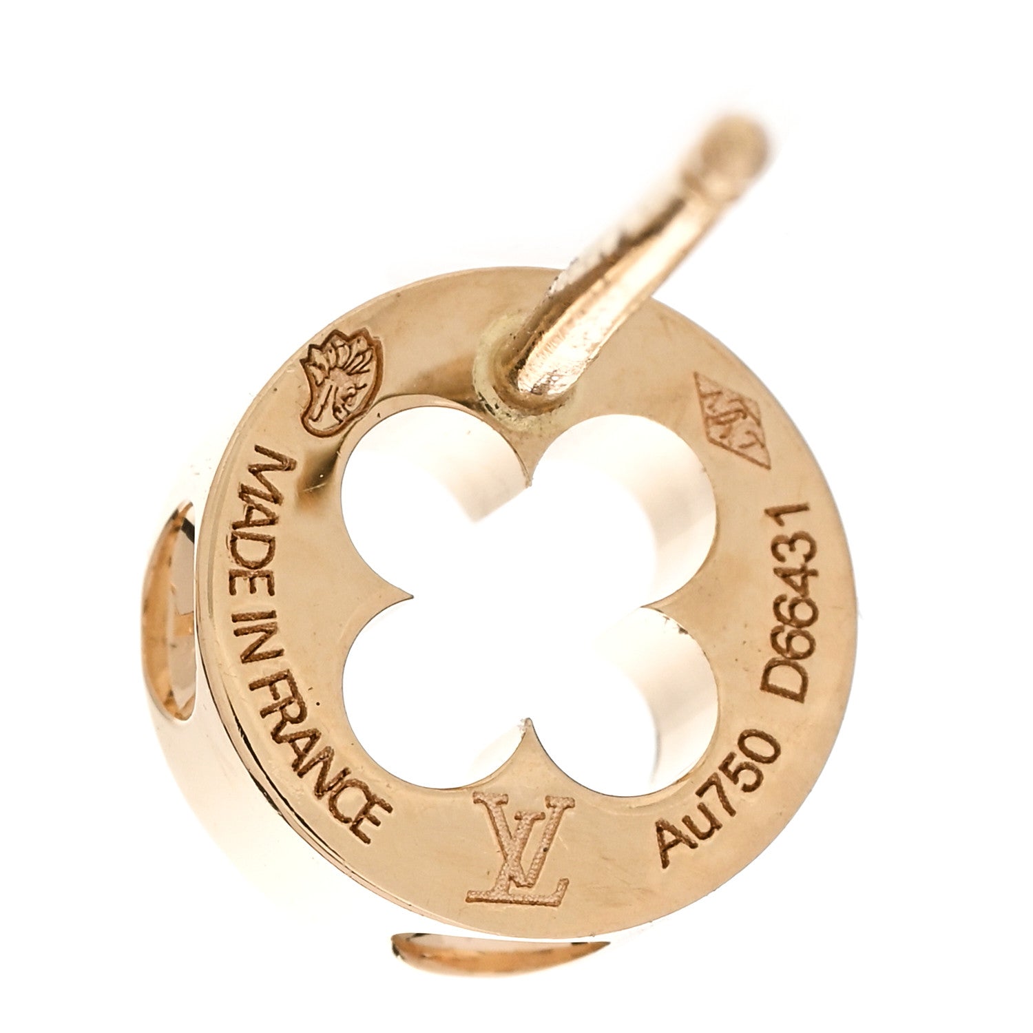 Louis Vuitton 18K Yellow Gold Empreinte Ear Studs Earrings 4 of 5