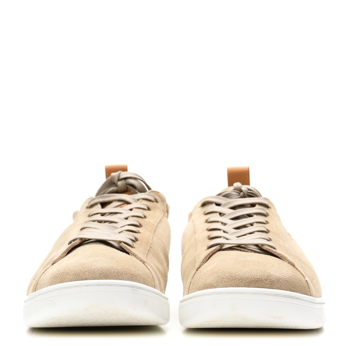 Suede Calfskin Mens LV Soft Sneakers 9 Beige