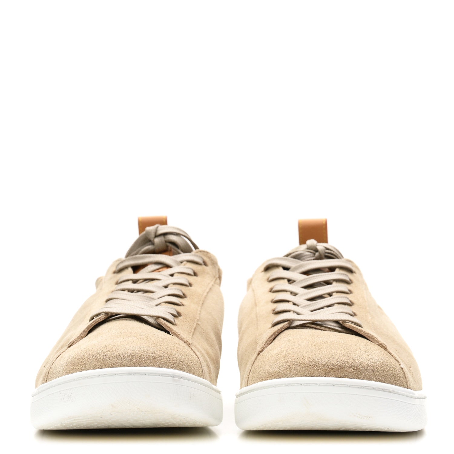 Louis Vuitton Suede Calfskin Mens LV Soft Sneakers 9 Beige 3 of 10