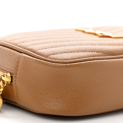 Saint Laurent Grain De Poudre Matelasse Monogram Mini Lou Camera Bag Dark Natural 9 of 10