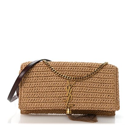 Saint Laurent Raffia Monogram Tassel Kate 99 Dark Nude 1 of 12
