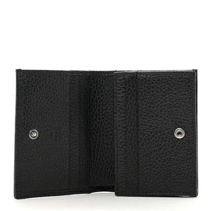 Gucci Dollar Calfskin Enamel Monochrome GG Marmont Card Case Black 5 of 7
