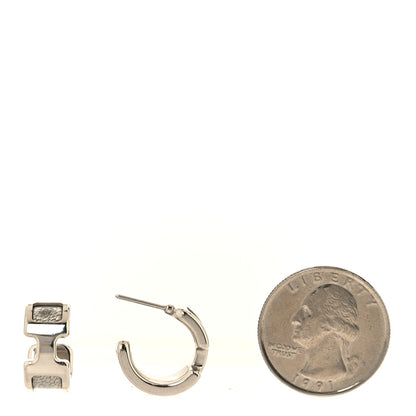 Hermes Chamkilight goatskin Olympe Hoop Earrings PM Silver 2 of 5