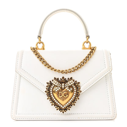 Dolce & Gabbana Smooth Calfskin Small Devotion Envelope Top Handle Bag White 1 of 13