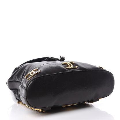 Chanel Lambskin CC Backpack Black 4 of 9