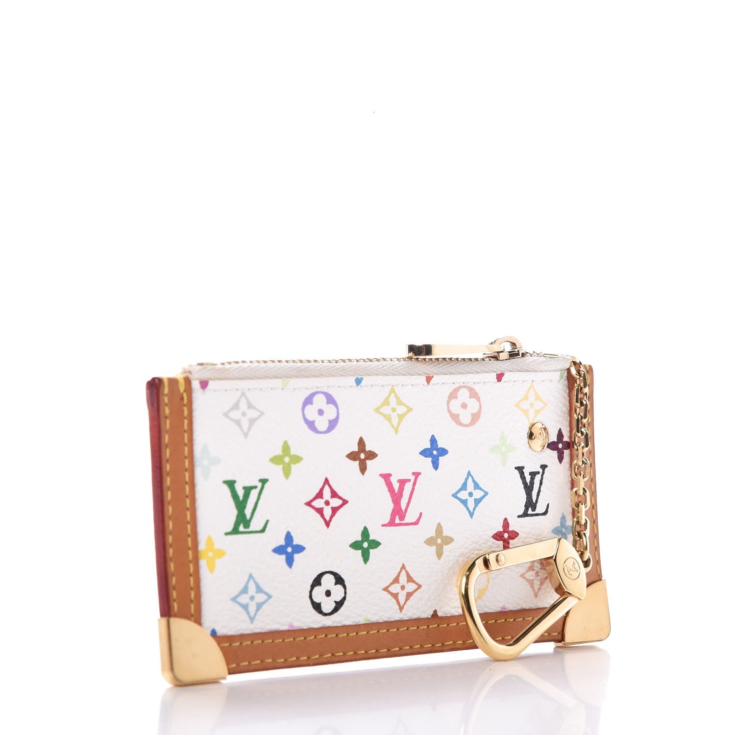 Louis Vuitton Monogram Multicolor Key Pouch White 3 of 8
