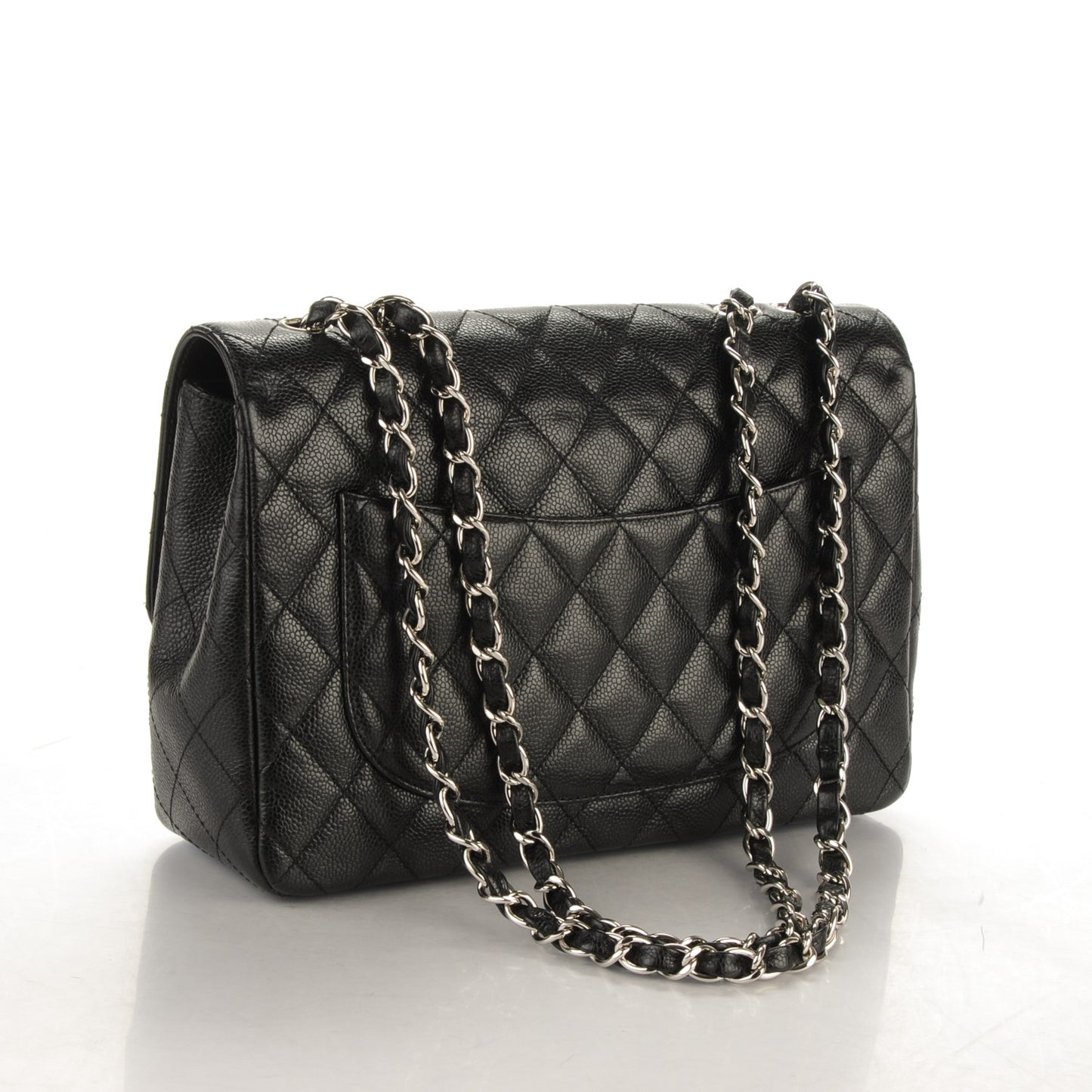 Caviar Quilted Jumbo Single Flap Black