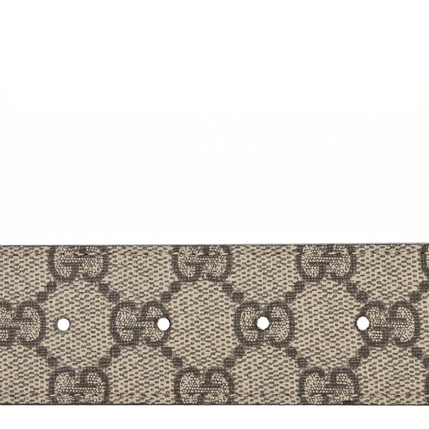 GG Supreme Monogram Plutone Calfskin Enamel Double G 40mm Belt 120 48 Beige Ebony Mystic White