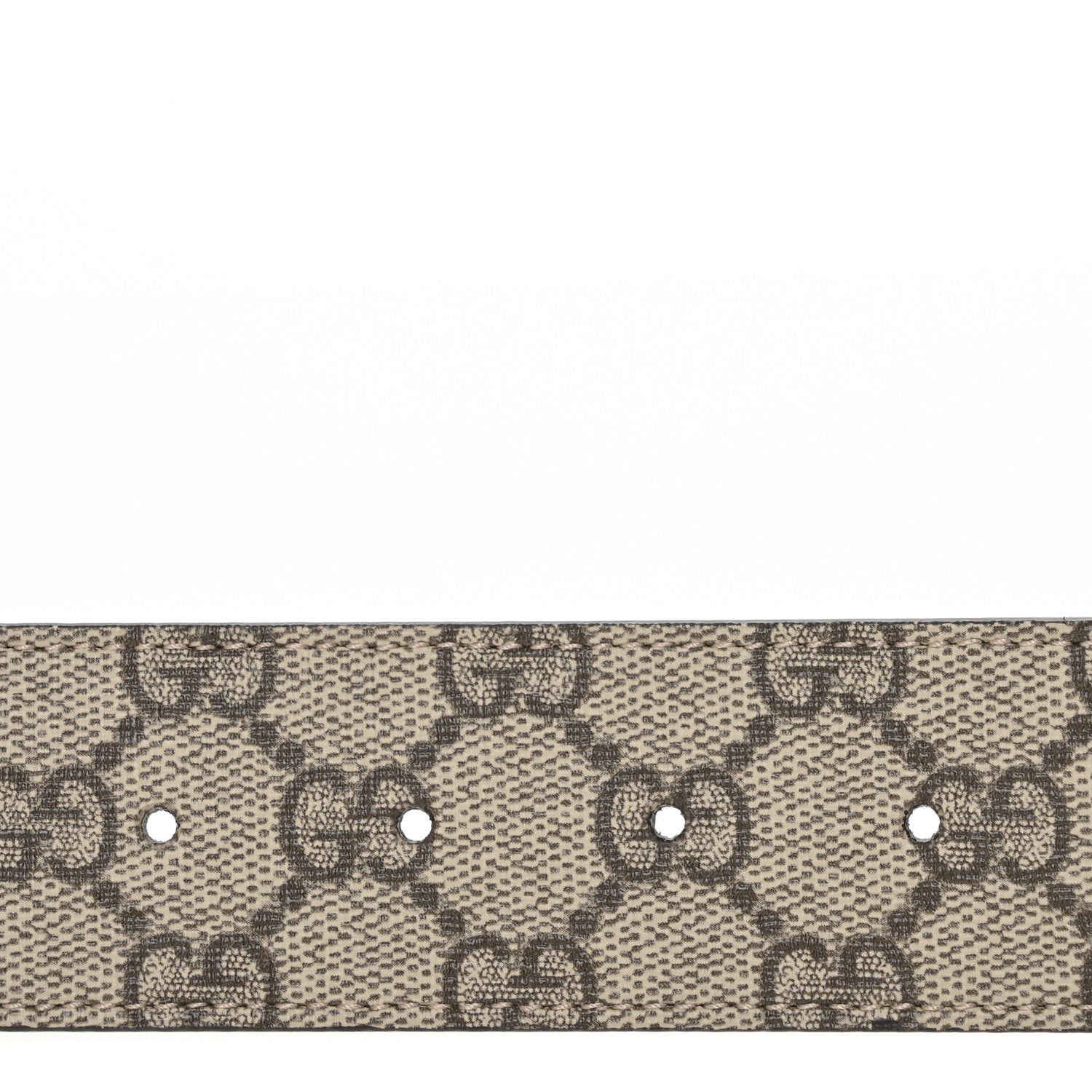 Gucci GG Supreme Monogram Plutone Calfskin Enamel Double G 40mm Belt 120 48 Beige Ebony Mystic White 3 of 5