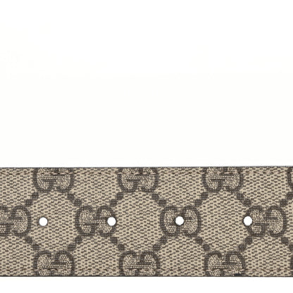Gucci GG Supreme Monogram Plutone Calfskin Enamel Double G 40mm Belt 120 48 Beige Ebony Mystic White 3 of 5