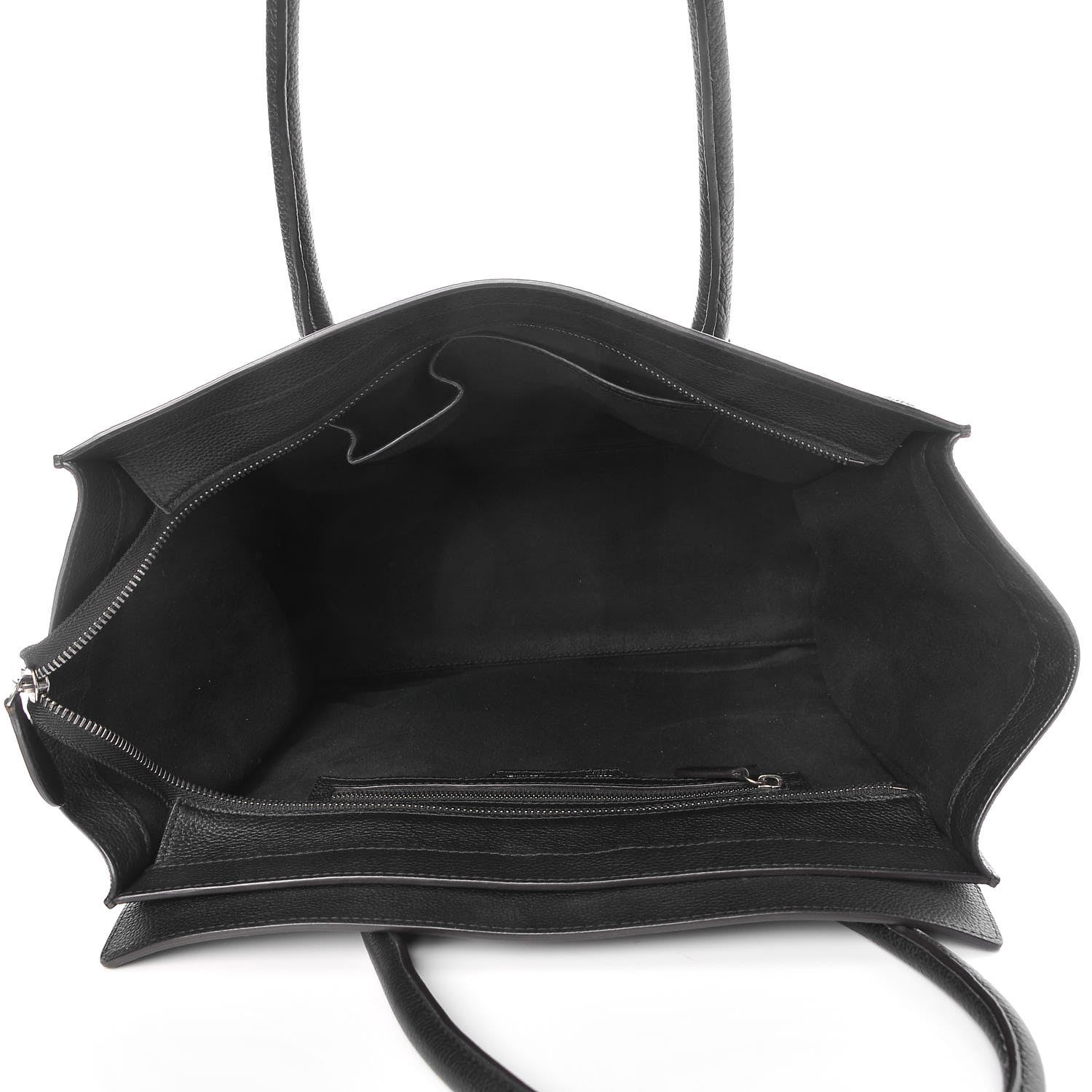 Celine Drummed Calfskin Shoulder Luggage Black 7 of 9