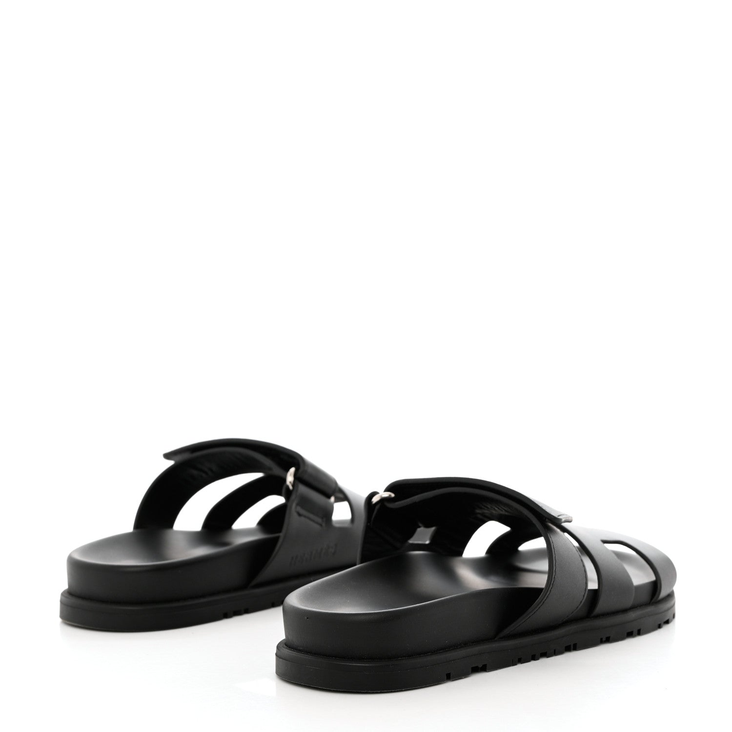 Hermes Calfskin Womens Chypre Sandals 35.5 Black 4 of 11