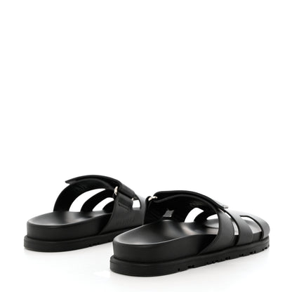 Hermes Calfskin Womens Chypre Sandals 35.5 Black 4 of 11