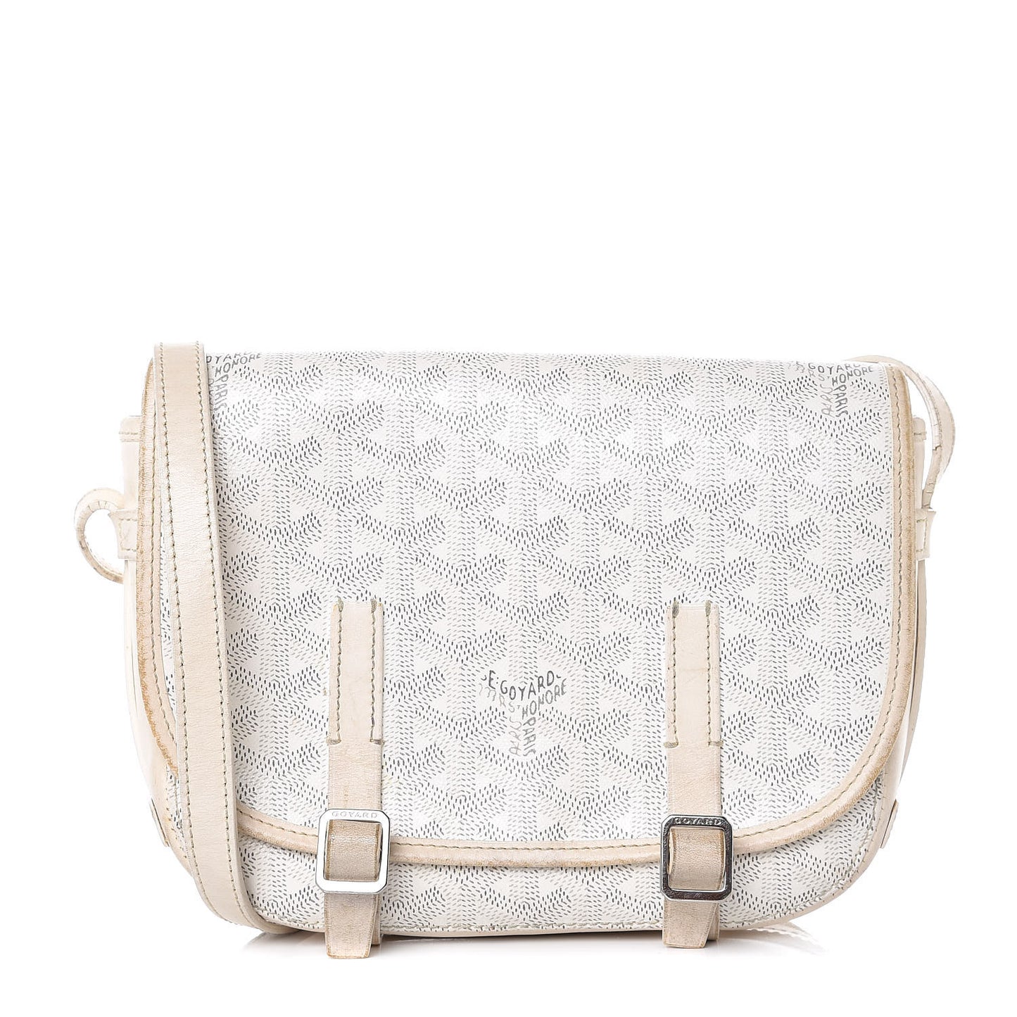 Goyardine Belvedere PM Messenger Bag White