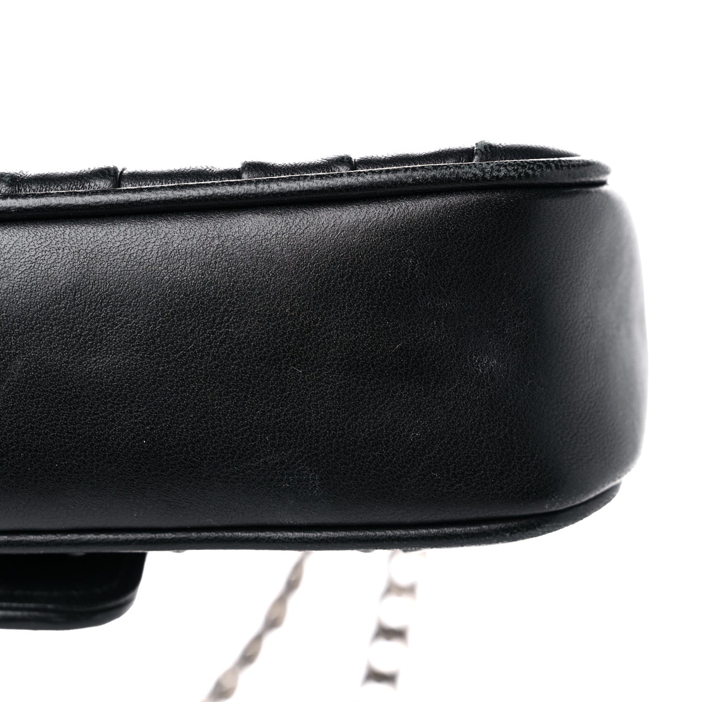 Nappa Gaufre Small Chain Flap Shoulder Bag Black