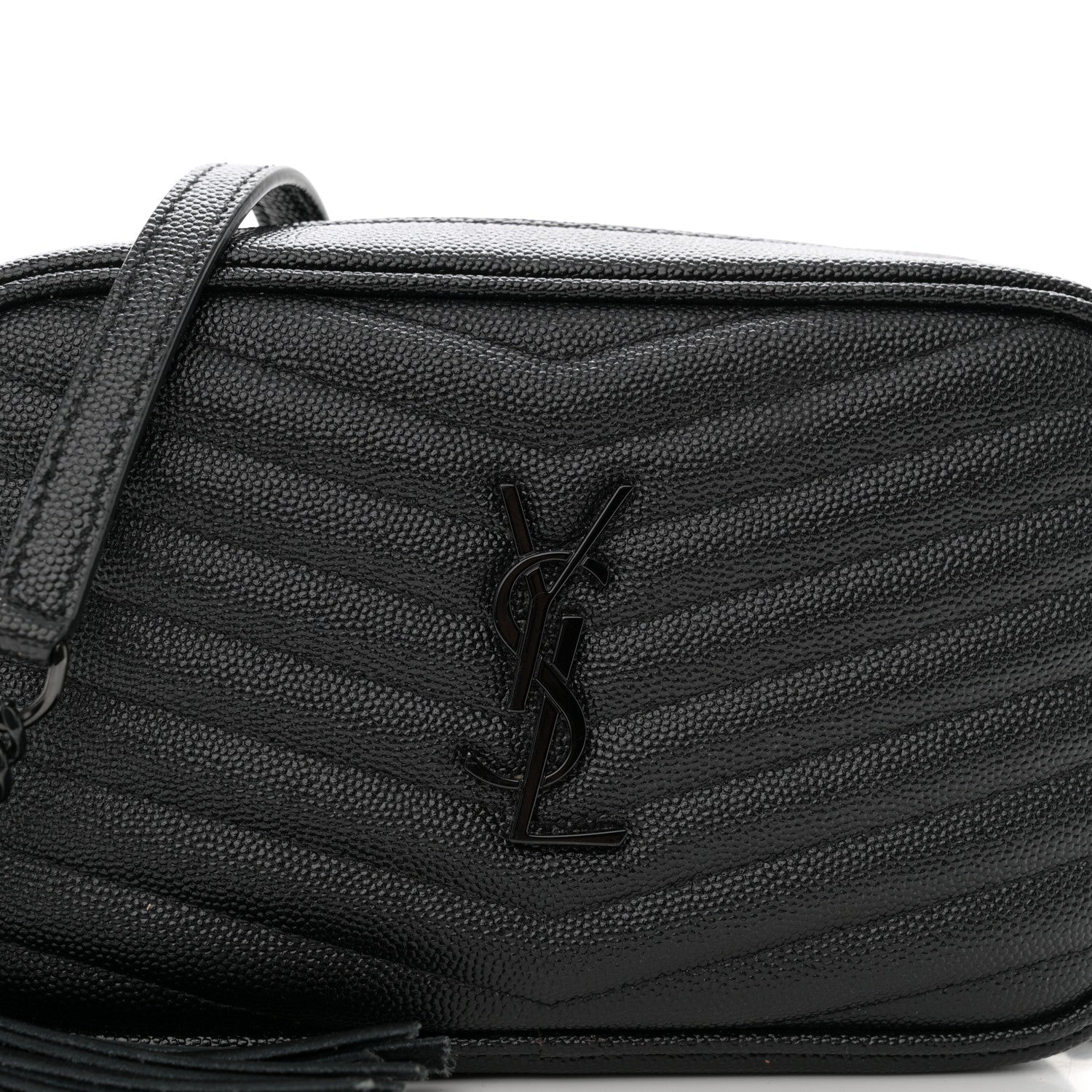 Saint Laurent Grain De Poudre Matelasse Monochrome Monogram Mini Lou Camera Bag Black 8 of 10