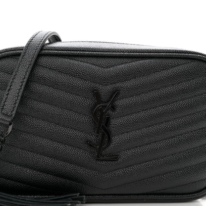 Saint Laurent Grain De Poudre Matelasse Monochrome Monogram Mini Lou Camera Bag Black 8 of 10