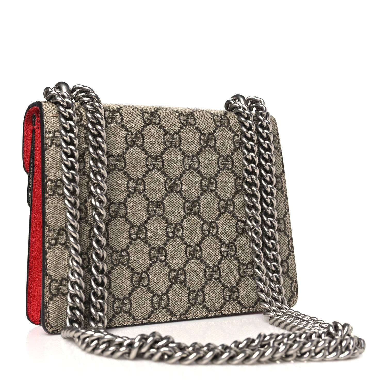Gucci GG Supreme Monogram Mini Dionysus Shoulder Bag Hibiscus Red 2 of 9