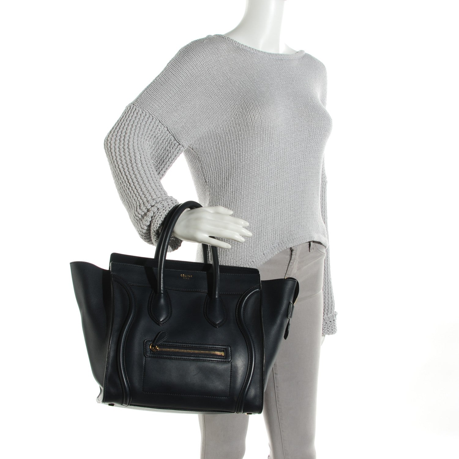 Celine Smooth Calfskin Mini Luggage Navy 2 of 8