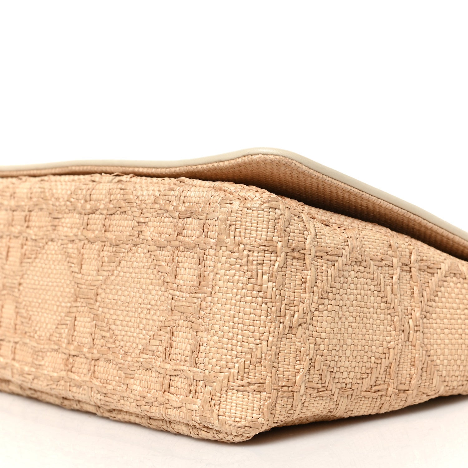 Christian Dior Raffia Calfskin Medium Caro Bag Beige 8 of 8