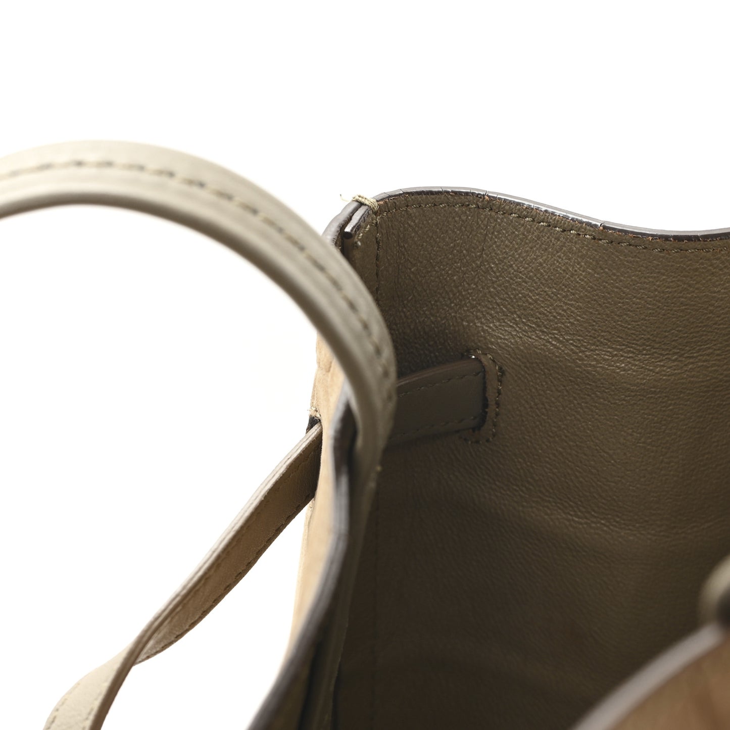 Crocodile Embossed Nubuck Medium Belt Cabas Phantom Beige