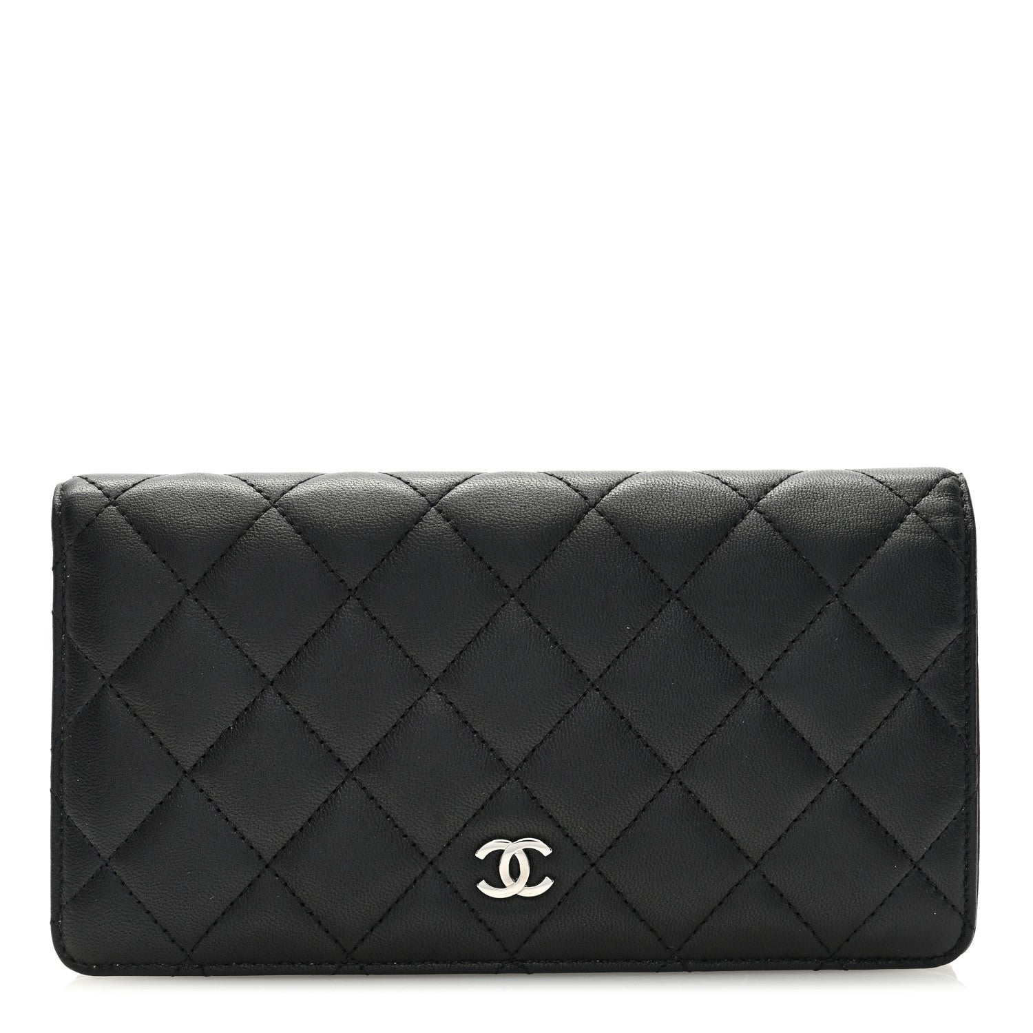 Chanel Lambskin Quilted Yen Wallet Black 1 of 7