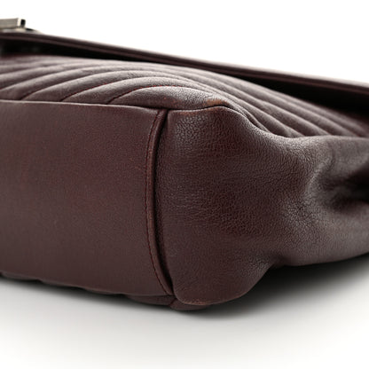 Saint Laurent Sheepskin Matelasse Chevron Large College Monogram Satchel Amaranto 10 of 14