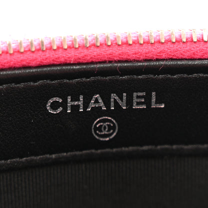 Chanel Patent Quilted Small Clutch With Chain Pink Black 6 of 14