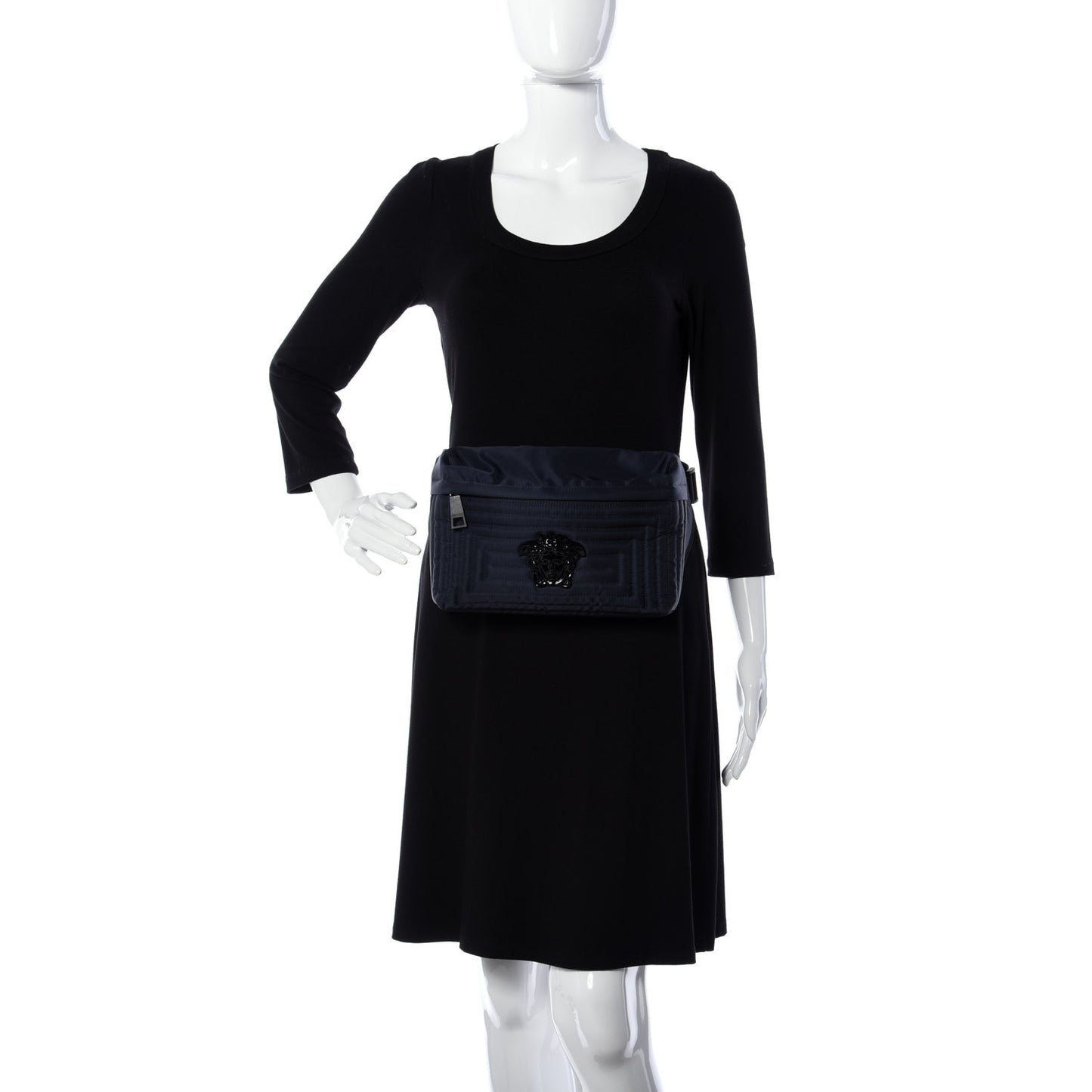 Nylon Palazzo Medusa Belt Bag Navy
