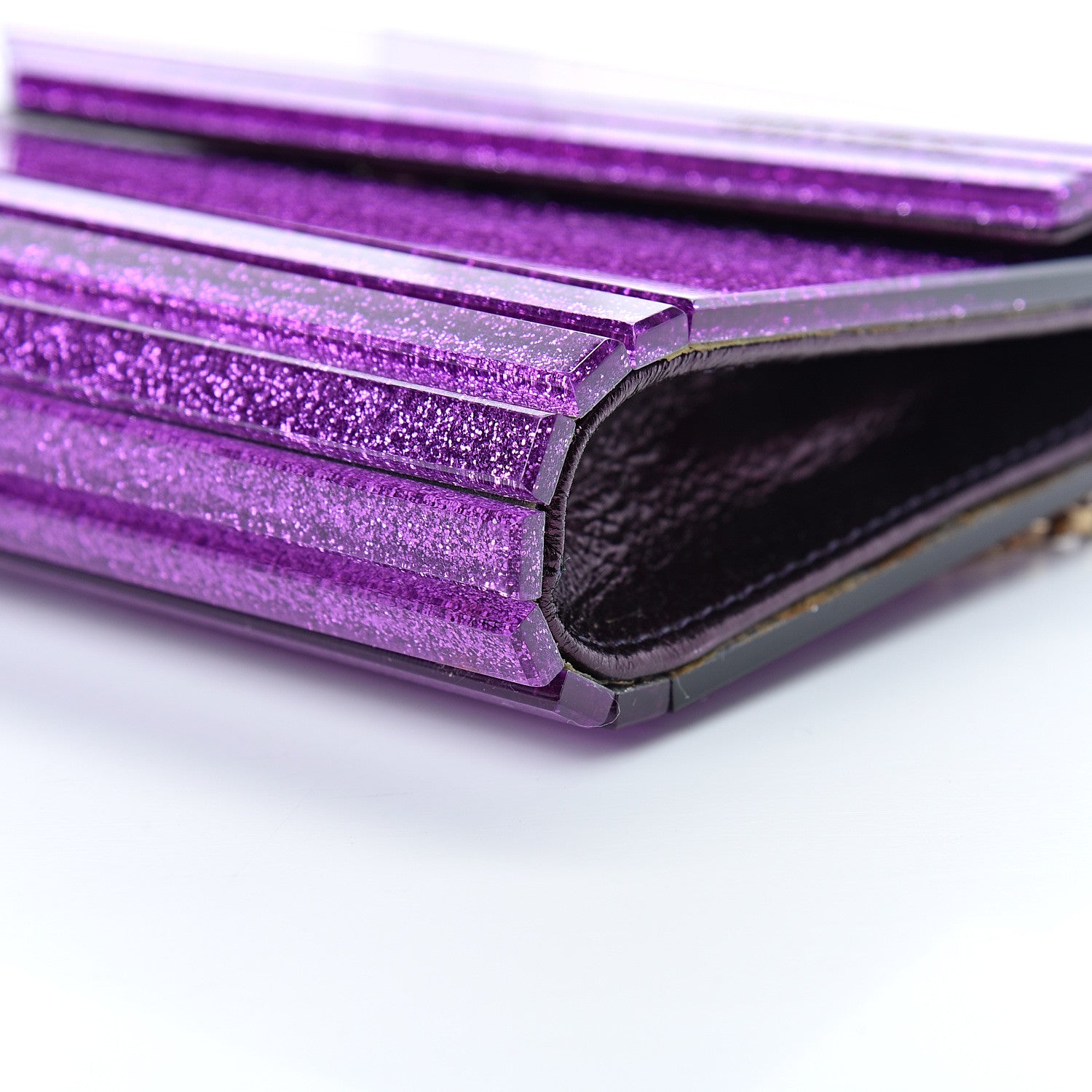 Jimmy Choo Acrylic Glitter Candy Clutch Dark Purple 9 of 9