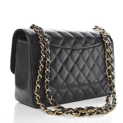 Chanel Caviar Quilted Jumbo Double Flap Black 3 of 10