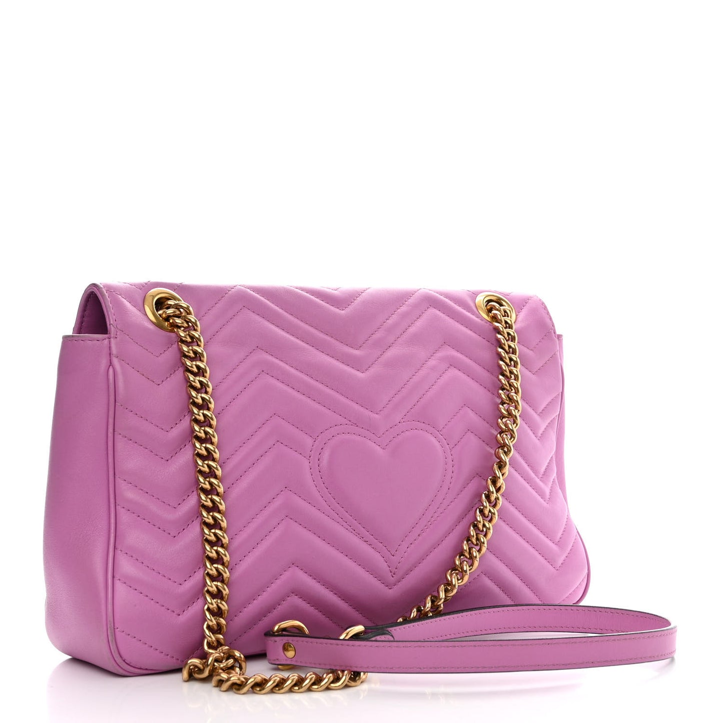 Calfskin Matelasse Medium GG Marmont Shoulder Bag Candy Mousse