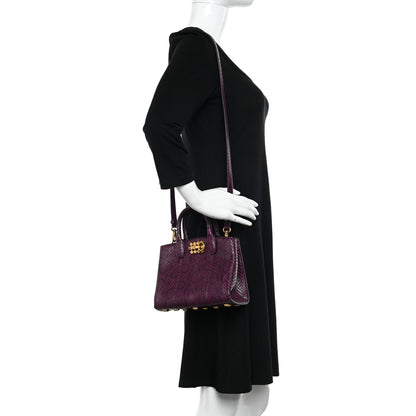 Salvatore Ferragamo Reptile Small Studio Bag Purple 2 of 10