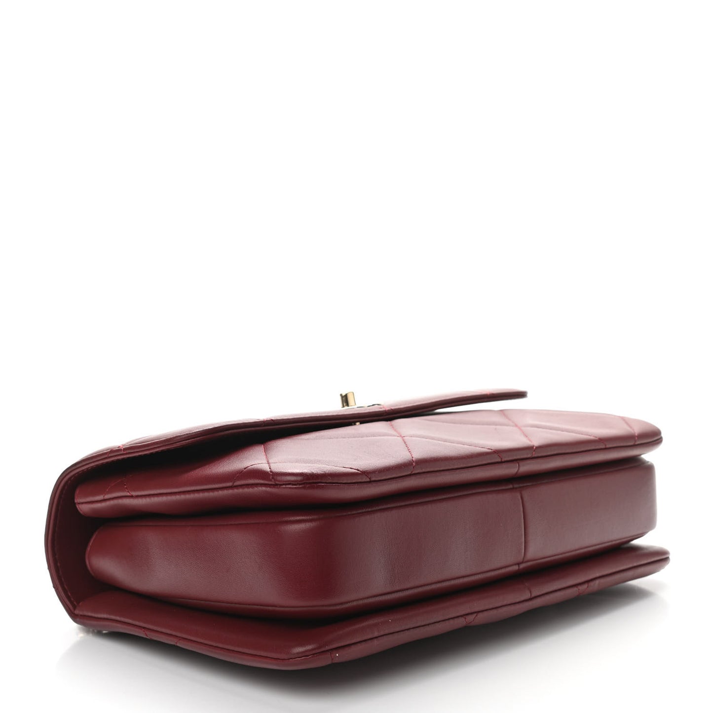 Lambskin Quilted Medium Trendy CC Flap Dual Handle Bag Burgundy