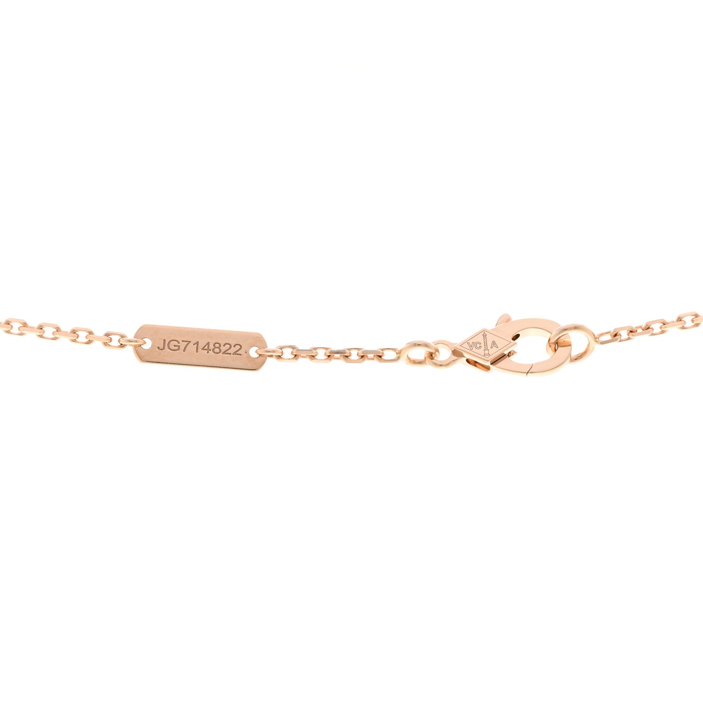 VAN CLEEF &amp; ARPELS 18K Rose Gold Diamond Pink Mother of Pearl Vintage Alhambra Pendant Necklace