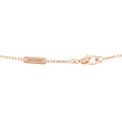Van Cleef & Arpels VAN CLEEF &amp; ARPELS 18K Rose Gold Diamond Pink Mother of Pearl Vintage Alhambra Pendant Necklace 5 of 6
