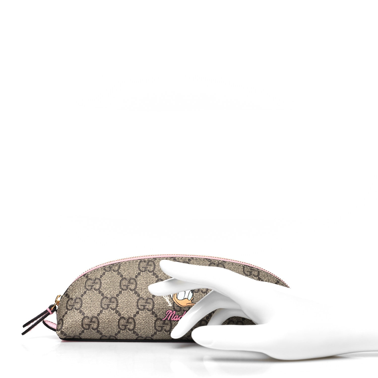 Gucci X DISNEY GG Supreme Monogram Daisy Duck Pencil Case Pink 2 of 10