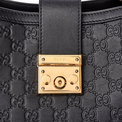 Gucci Guccissima Medium Padlock Tote Black 10 of 10