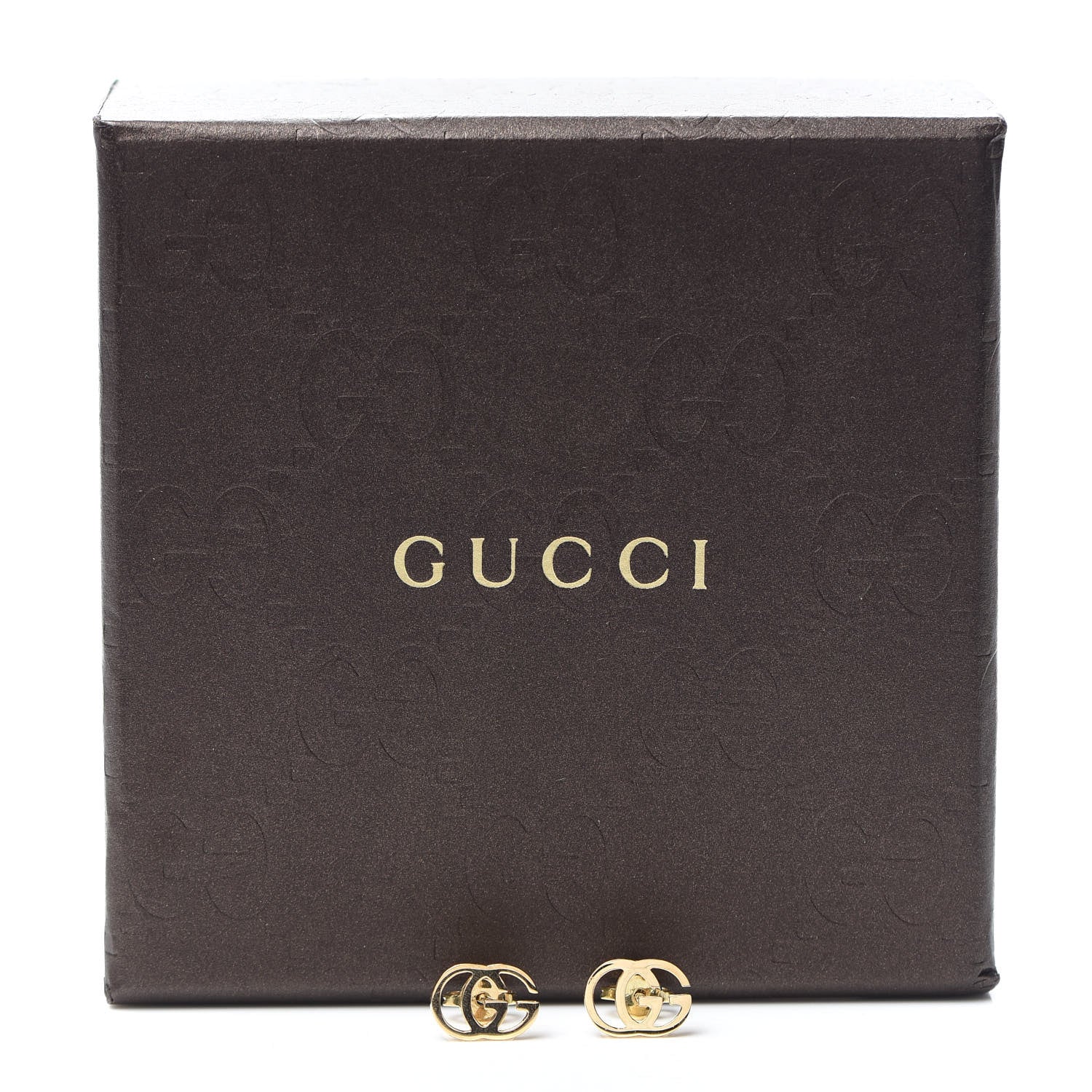 Gucci 18K Yellow Gold GG Tissue Stud Earrings 6 of 6