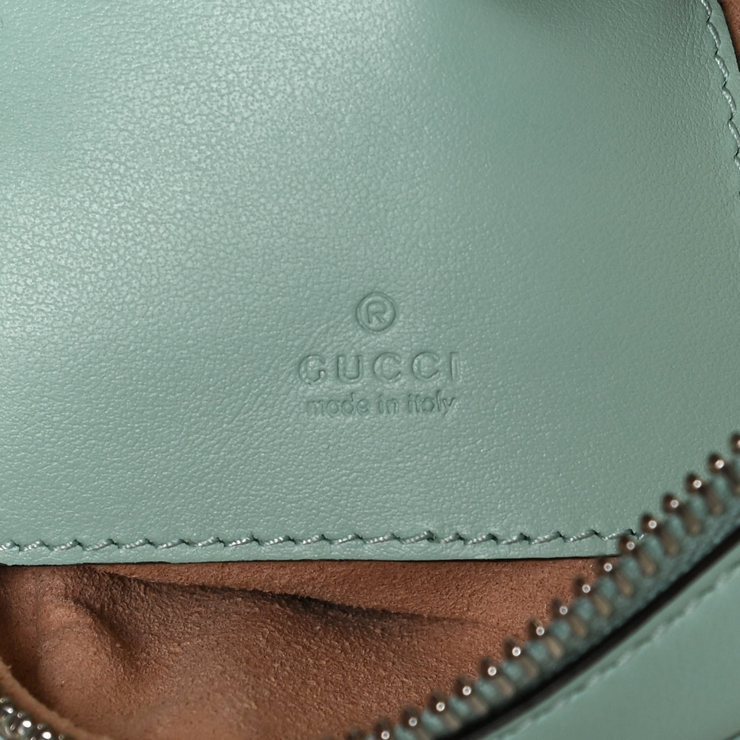 Gucci Calfskin Matelasse Mini GG Marmont Crossbody Bag Water Green 6 of 10