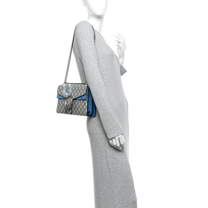 Gucci GG Supreme Monogram Blooms Small Dionysus Shoulder Bag Beige Navy Vintage Blue 2 of 14