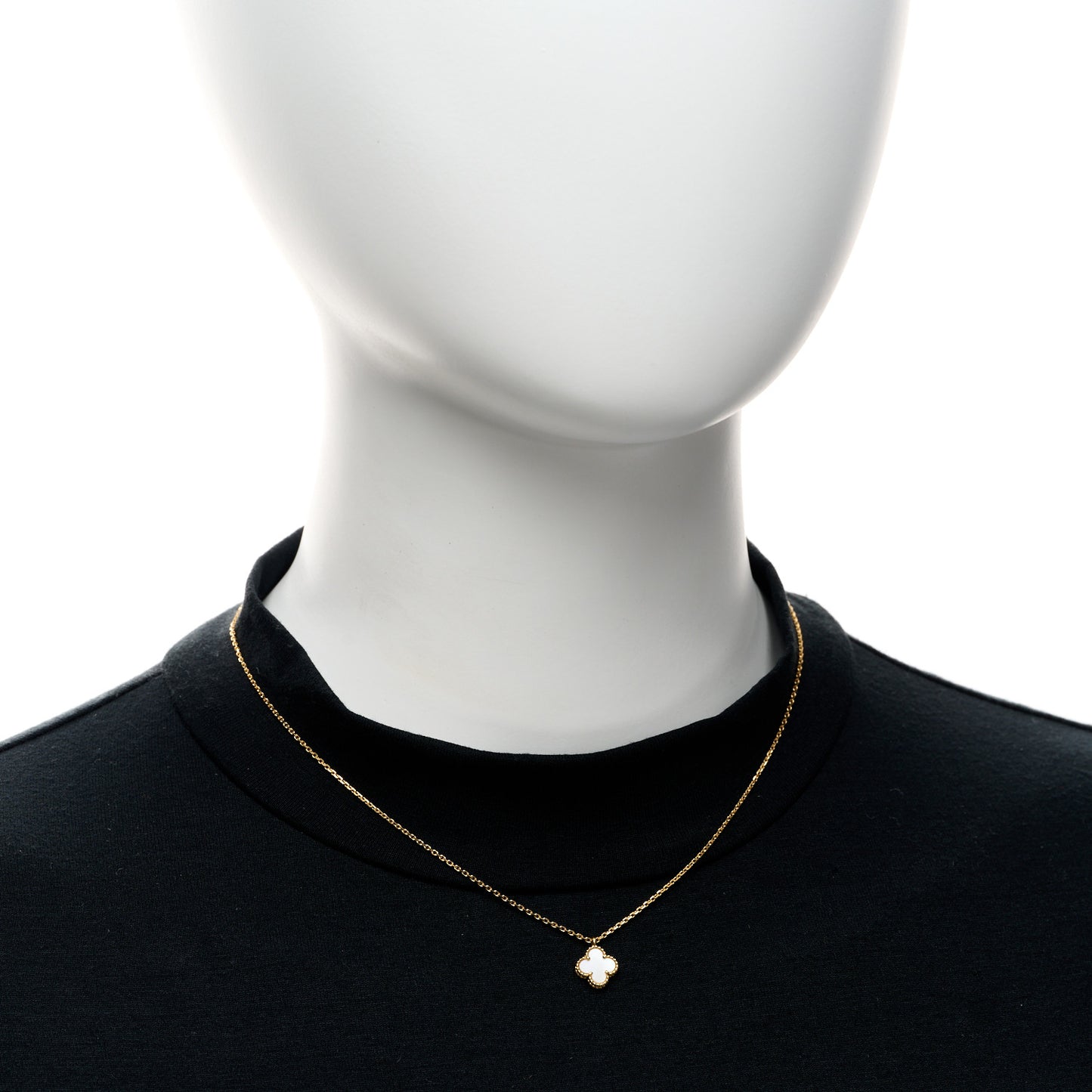 18K Yellow Gold Mother of Pearl Sweet Alhambra Pendant Necklace