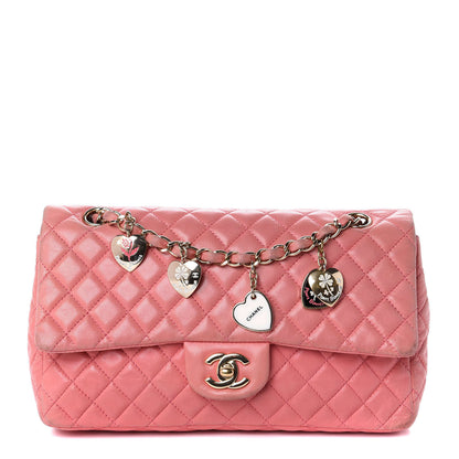 Chanel Lambskin Quilted Valentine Charms Medium Single Flap Pink 1 of 14